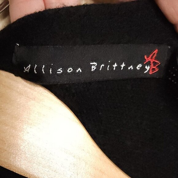 Allison Brittany Black Grey Open Cardigan Sweater Large - Picture 4 of 6